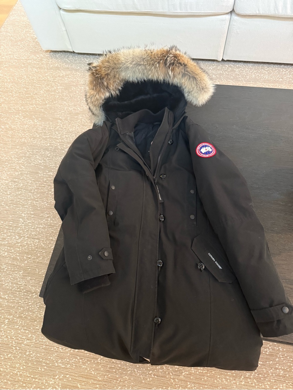 Canada Goose Black Parka with Fur-Trimmed Hood